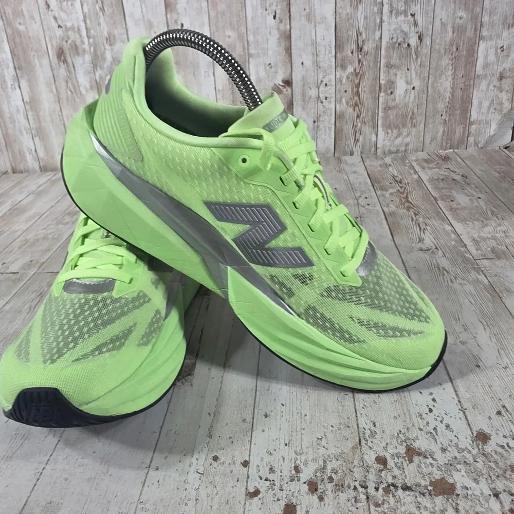New Balance FuelCell Rebel v4 Neon Lime Green Silver‎ Run Shoes WFCXLZ5 Mens 8